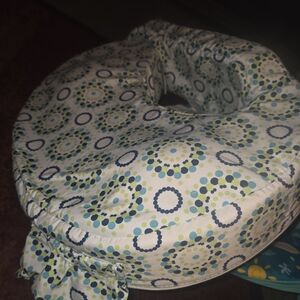 Nursing Pillow with Blue & Green Dot Pattern